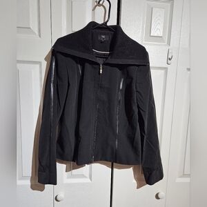 Hilary Radley Zip Up Turtleneck Jacket | Black Size 14